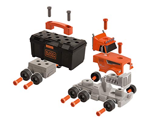 Smoby - Black+Decker - Camion Bricolo 2 en 1 - Jouet Bricolage Enfant - Transportable - 60 Accessoires - 360175