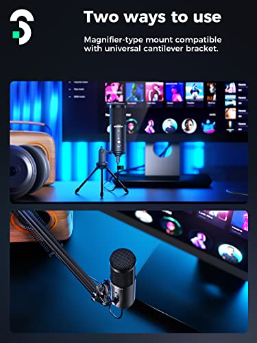 Soomfon Usb Condenser Microphone, Streaming Pc Microphone With Mute Gain Knob Cardioid Microphone For Live Streaming, Podcasting, Recording, Video Conferencing Compatible With For Ps4 Mac #TOP2