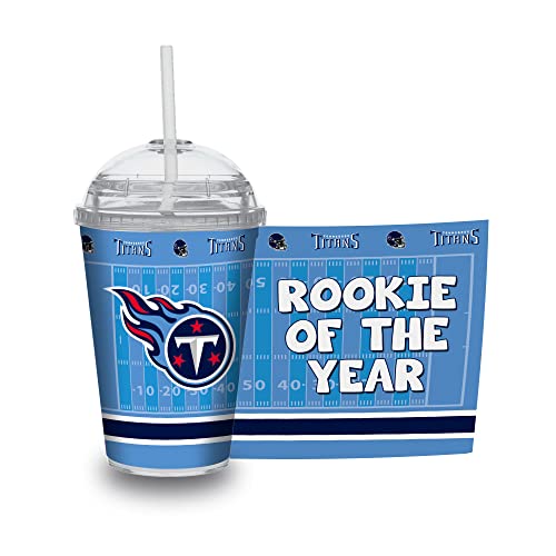 Image of Rico Industries NFL Football Rookie of The Year 12oz Acrylic Tumbler, Youth Tumbler with Swirly Straw