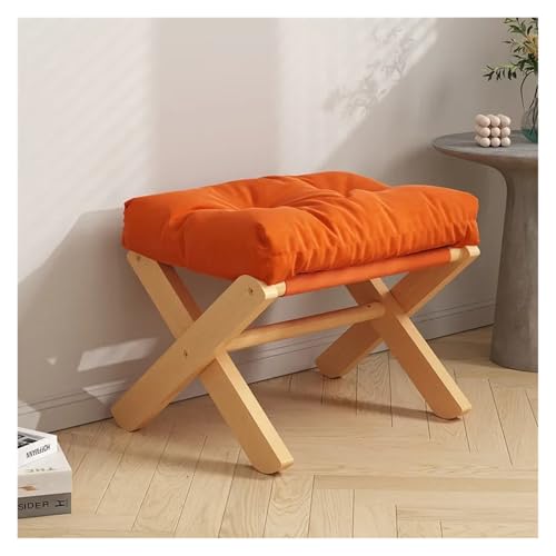Repose-Pieds Pliable en Bois de Hêtre Gris Clair | Tabouret de Rangement Compact