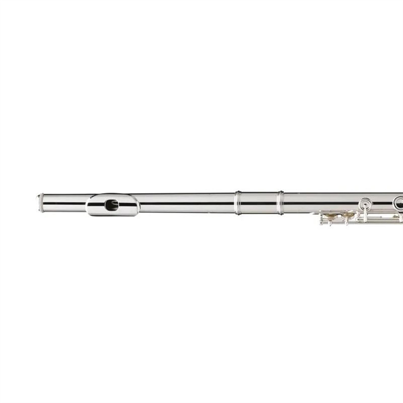 Flauta Tecla C de 17 agujeros abiertos chapada en plata con mecanismo E instrumento de flauta exquisito y moderno