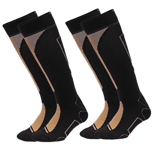 Copper Infused Athletic Performance Cooling Sock, Knee High Men and Women 2 Pack