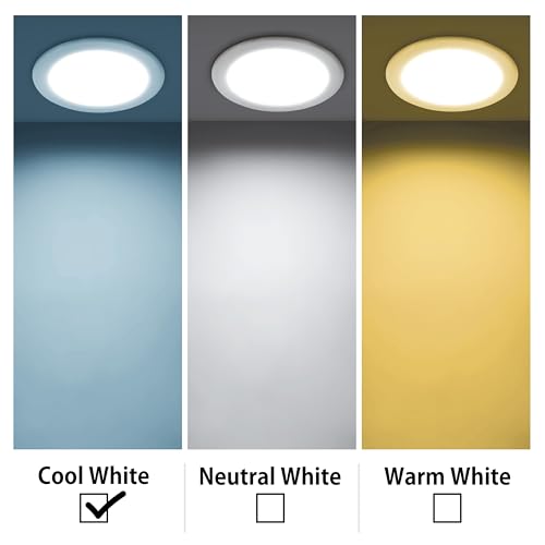Image of Wipro Garnet 10W Round LED Wave Panel Light for Ceiling | Cool White Light (6000k) | Ultra-Slim Design | Recessed Down Light for False Ceiling |POP Ceiling Light | Cutout - 125mm | Pack of 20