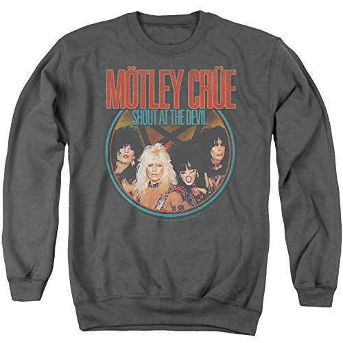 Motley Crue Crue Shout Unisex Adult Crewneck Sweatshirt for Men and Women, Medium Charcoal