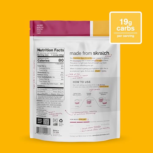 Image of Skratch Labs Hydration Sports Drink Mix - Real‑Fruit Electrolyte Powder for Fast Hydration & Endurance | Passion Fruit Orange Guava | 20 Servings | Vegan, Non‑GMO, Clean Ingredients