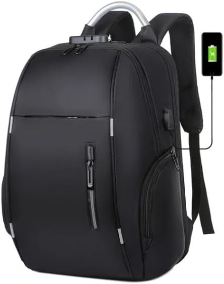 Mochila Bolsa Masculina Feminina Notebook Refor?ada Anti Furto Semi Imperme?vel Escolar Faculdade Trabalho Viagem Resistente Executiva Cabo De A?o Sa?da Usb (PRETA)
