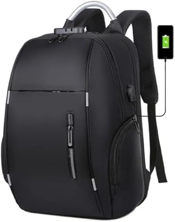 Mochila Bolsa Masculina Feminina Notebook Refor?ada Anti Furto Semi Imperme?vel Escolar Faculdade Trabalho Viagem Resistente Executiva Cabo De A?o Sa?da Usb (PRETA)