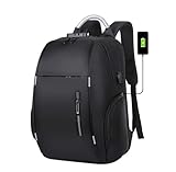 Mochila Bolsa Masculina Feminina Notebook Refor?ada Anti Furto Semi Imperme?vel Escolar Faculdade Trabalho Viagem Resistente Executiva Cabo De A?o Sa?da Usb (PRETA)