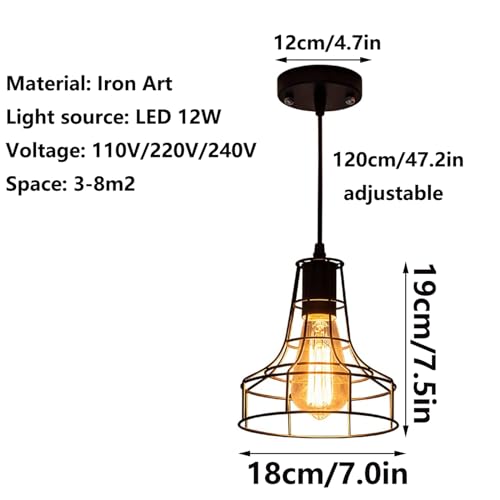 Suspension en fer noir pour plafond bas solution éclairage intérieur compact 7,5 pouces - 6