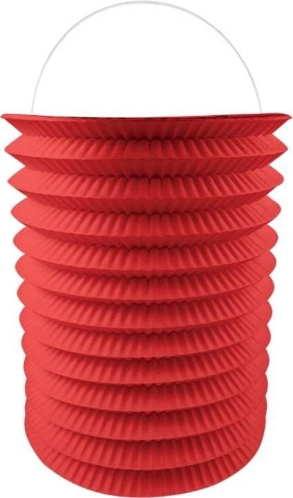 LES COTILLONS D'ALSACE 12 lampions cylindriques Rouges Unis 16 cm