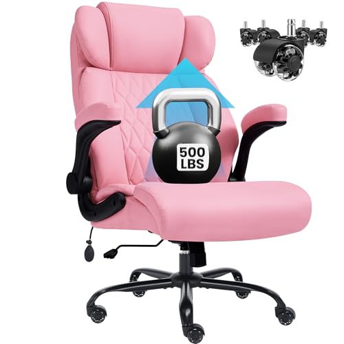 Cloomey Big and Tall Pink Office Chair