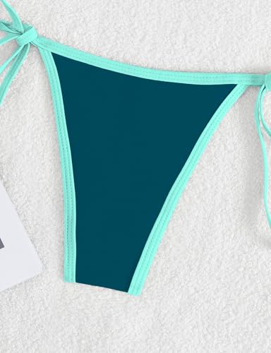 Image of Tainehs Women's Sexy Halter Thong Bikini Tie Two Sides Bottom Triangle Bikini Swimsuits