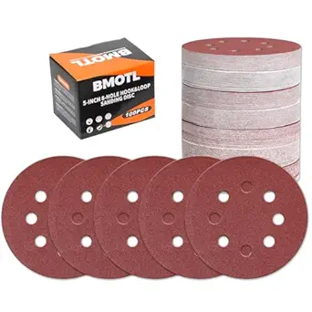 100Pcs 80 Grit Sanding Discs 5 Inch 8 Hole: Woodworking/Metalworking Round Coarse Hook and Loop Sandpaper for Random Orbital Sander