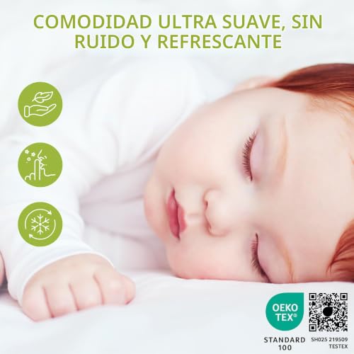 Miniatura 6 de Vesta Baby Protector De Colchón Premium Para Cuna 60 X 120 Cm - Funda De Almohadilla Impermeable Sábana Ajustable Bambú Natural Cobertura Silenciosa Para Bebés Y Niños Pequeños