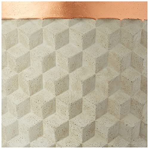 Kit Cachepot em Cimento 3 Peças, Mart, Cinza com Cobre, Mart Collection