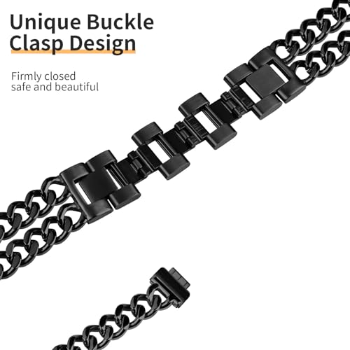 Metal Band Compatible with Inspire HR WatchBands, Stainless Steel Folding Clasp Strap Compatible with Inspire/Inspire HR/ Ace23