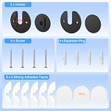 MoKo Universal Wall Mount for Tablet Phone, 2 Pack 90 Degrees Rotating Round Adjustable Tablet Holder Device Storage Compatible with iPad Kindle E-reader Smart Phone Wifi Router TV Box, Black