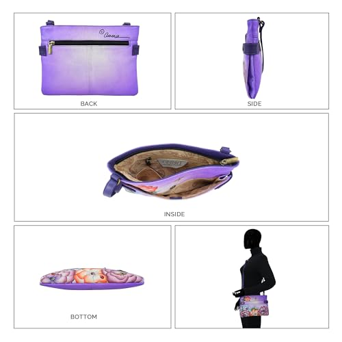 Anna by Anuschka Women's Original Hand-Painted Genuine Leather Medium Crossbody3