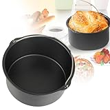 Air Fryer Cake Pan, Nonstick Baking Pans Barrel Air Fryer Bread Pizza Baking Pan Deep for Instan-t Pot Round Airfryer Cake Basket Pan Accessory Dishwasher Safe(SIZE:7 Inch)