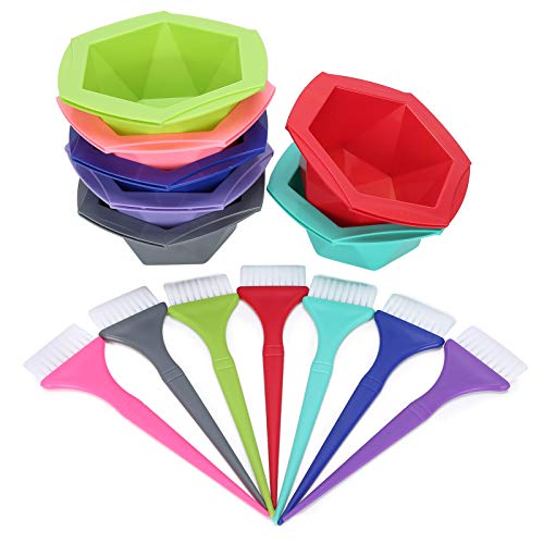 7 Juegos de Herramientas para Teñir El Cabello, Peine Colorido para Tinte Capilar, Kit de Cepillo Y Tazón Para Bricolaje, Salón En Casa, Teñido Blanqueador