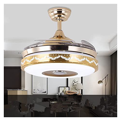 Ventilateur de plafond rond à LED télécommandé et pales rétractables - 6