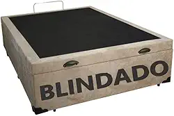 Cama Box Baú Casal Blindado Suede Bege Com Pistão A Gás