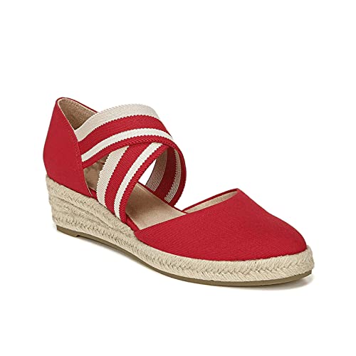HOUHOUYIBA Sandalias de cuña de Cuerda de cáñamo, Sandalias de Plataforma de cuña para Mujer, Sandalias de Tela de Cuerda de cáñamo de cuña, Zapatos Casuales de Gran tamaño (39,Rojo) Cover