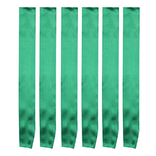 Pack of 6 Blank Satin Pageant Sashes for Princess Beauty Queen Homecoming Winner Mayor and DIY Decoration Green