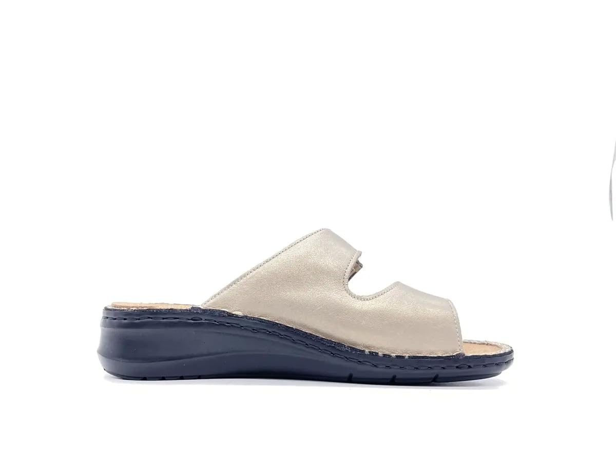 GRÜNLAND Dami, Sneaker Comfort con Doppia Chiusura in Velcro, Suola Sagomata, Soletta Rimovibile in Sughero e Pelle e Cuciture Fatte a Mano. da Donna