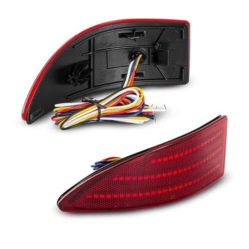 MMLLAOSW Compatible For Lexus IS250 IS350 2005-2013 Dynamic Rear Bumper Reflector ABS Red Rear Reflector Light(Red lens)