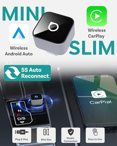 Image of OTTOCAST Mini Cube 3.0 USB C Wireless CarPlay & Android Auto Adapter 2026- Plug & Play, Fast Auto-Reconnect (Silver)