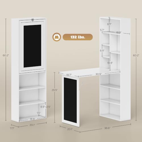 HOMCOM Foldable Desk Wall Mounted Convertible Table for Small, photo 3 of 4