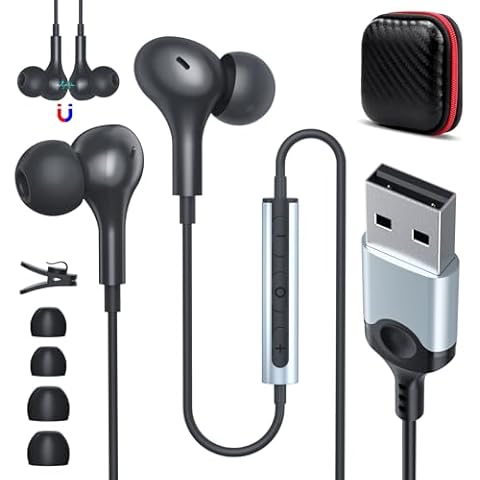 ASKUBSKU USB Headset with Microphone Cover