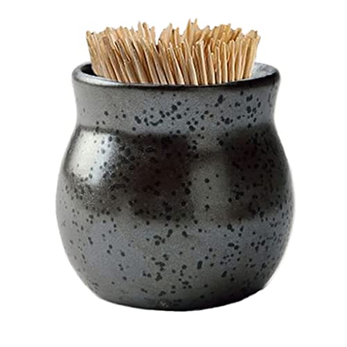 Fashion Ceramic Toothpick Holder Black Toothpick Holders Container Portable Toothpick Holder Dispenser Decoration for Kitchen Chic