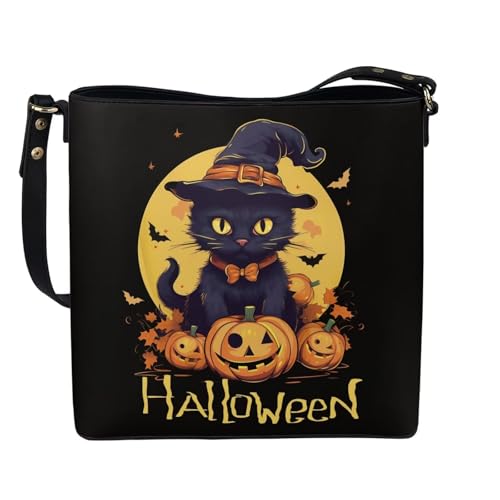 Image of HUGS IDEA Boho Bags for Women Leather Handbag Shoulder Bucket Crossbody Purse