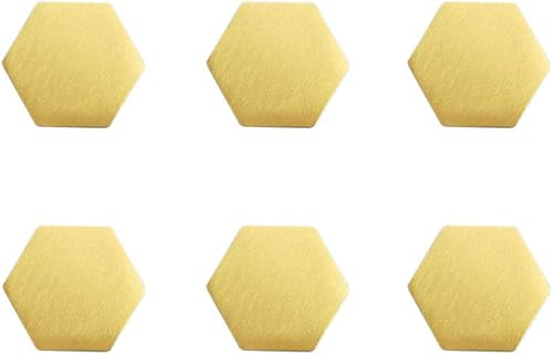 0.236 x 0.866 in (0.87 pulgadas) perillas hexagonales de latón satinado macizo moderno hexagonal para gabinete y cajón para cocina, despensa,