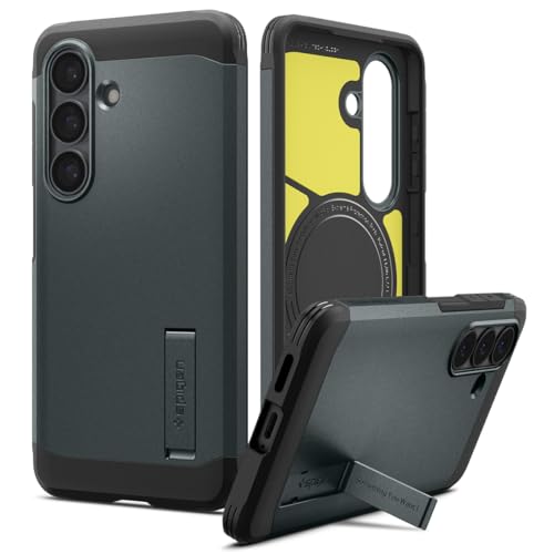 Image of Spigen for Galaxy S26 Plus Case, Tough Armor MagFit [Kickstand] [Compatible with MagSafe] [Military-Grade Protection] - Abyss Green
