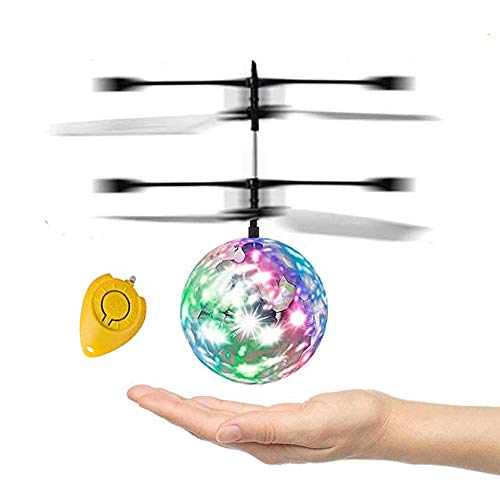 RC Flying Ball, WEKITY Hand Spinner Drone Helicopter Ball Built-in Shinning LED Lighting Flashing Light Aircraft Helicopter Induction Toy Electronic Light-Up Toys for Kids Teenagers