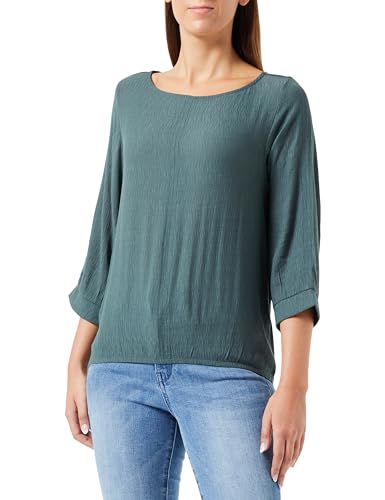 T-Shirt à Manches 3/4 Vert Femme Col Rond Haut Tendance Taille 44 46