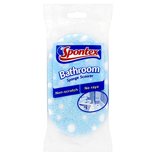 Spontex Bathroom Sponge Scourer | Powerful & Non-Scratch | Easy to Grip & Large for Bathrooms/Showers | 1 Count