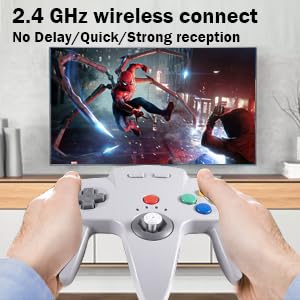 Wireless USB N64 Controller for Switch, 2.4ghz Rechargeable N64 Remote Wireless Game Joystick Controller for Switch/Switch Lite/Switch OLED, MAC, PC - Image 8