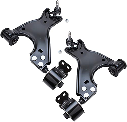 Image of Detroit Axle - 4pc Control Arms for Buick Enclave Chevrolet Traverse GMC Acadia Limited Saturn Outlook, 2 Front Lower Control Arms with Ball Joints 2 Rear Upper Rearward Control Arm Replacement