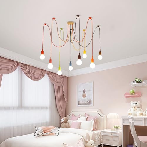 Lampe de plafond araignée 8 bras réglables suspension moderne