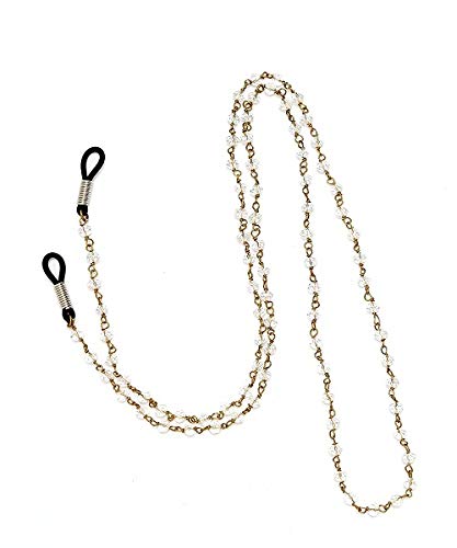 Crystal Stone Beads Beaded Eyeglass Sunglass Spectacle Cord Neck Strap String Chain Link Holder 74 cms For Women Men And Girl White Colour-image-29