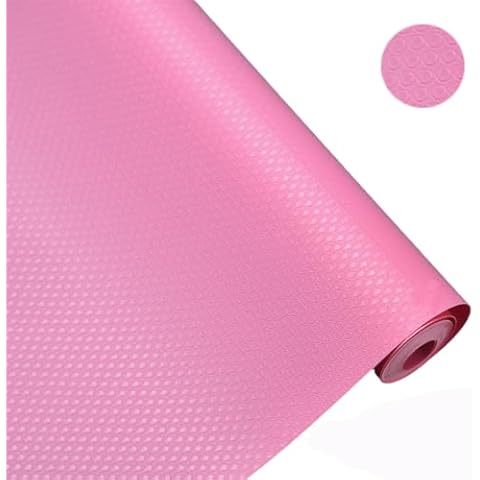 Shelf Liner, EVA No Odor Drawer Liner, Non-Slip Kitchen Drawer Mat, Non Adhesive Cabinet Liner, Dot Durable for Bathroom Cupboard Fridge Shoe-Rack Washable Waterproof (Pink, 11.8 * 59 inches) Cover