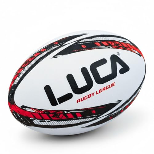 LUCA Rugby Ball Size 5 - Hand Stitched Super Grip Training Ball - Durable 3-Ply Waterproof Surface for College & Club Practice