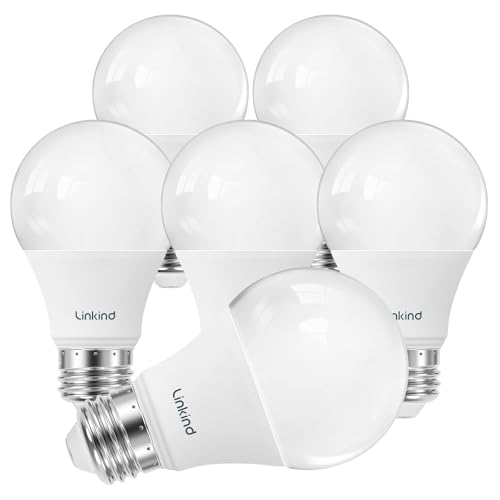 Linkind A19 LED Light Bulb, 60W Equivalent, 2700K Soft White