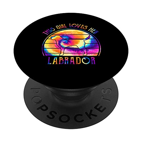 This Girl Loves Her Labrador Retriever Dog Tie Dye Puppy PopSockets PopGrip Intercambiable