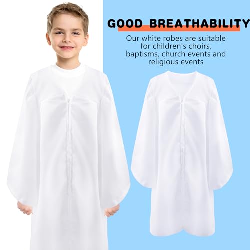 6 Disfraces Unisex Manto Mate para Coro de Niños Blanco miniatura 4
