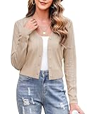 Totatuit Bolero Damen Strickjacke Kurz Elegant Langarm Schulterjacke mit Muster Leicht Atmungsaktiv...